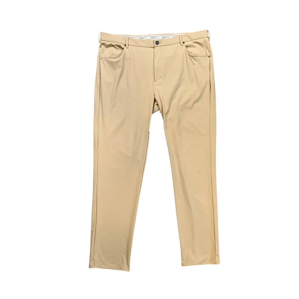 Johnnie-O Pants Men 40 Light Khaki Momentum Stretch Knit Performance Grip Waist